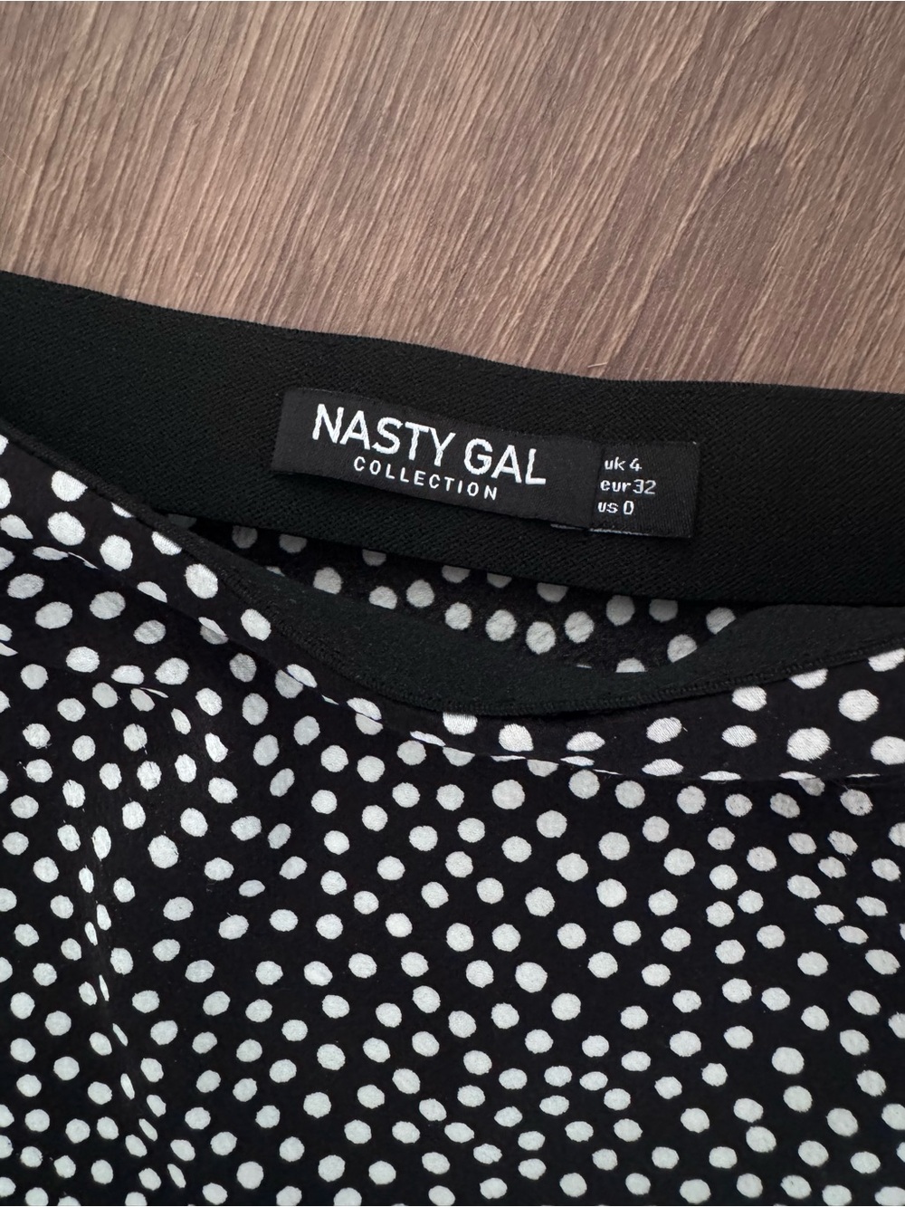 Nasty Gal Black and White Polka Dot A-Line Midi Skirt - Picture 2 of 3